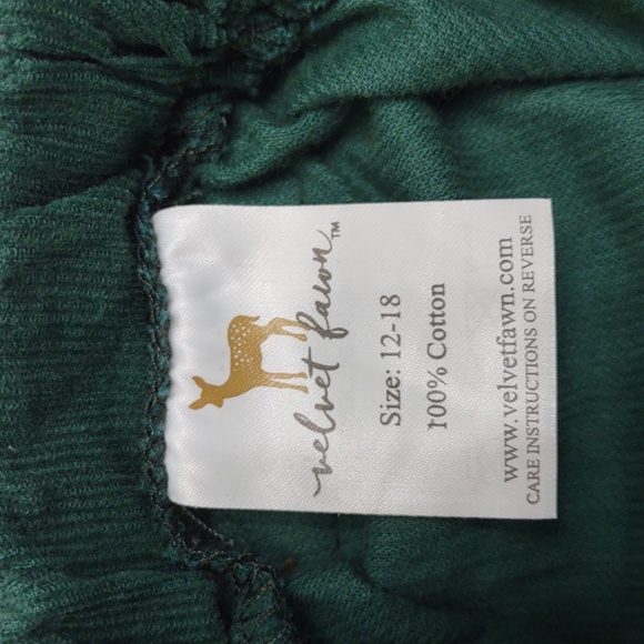 Velvet Fawn Baby Girl Skirt Sz 12- 18M Emerald Green Soft Corduroy Elastic Waist - Picture 7 of 7
